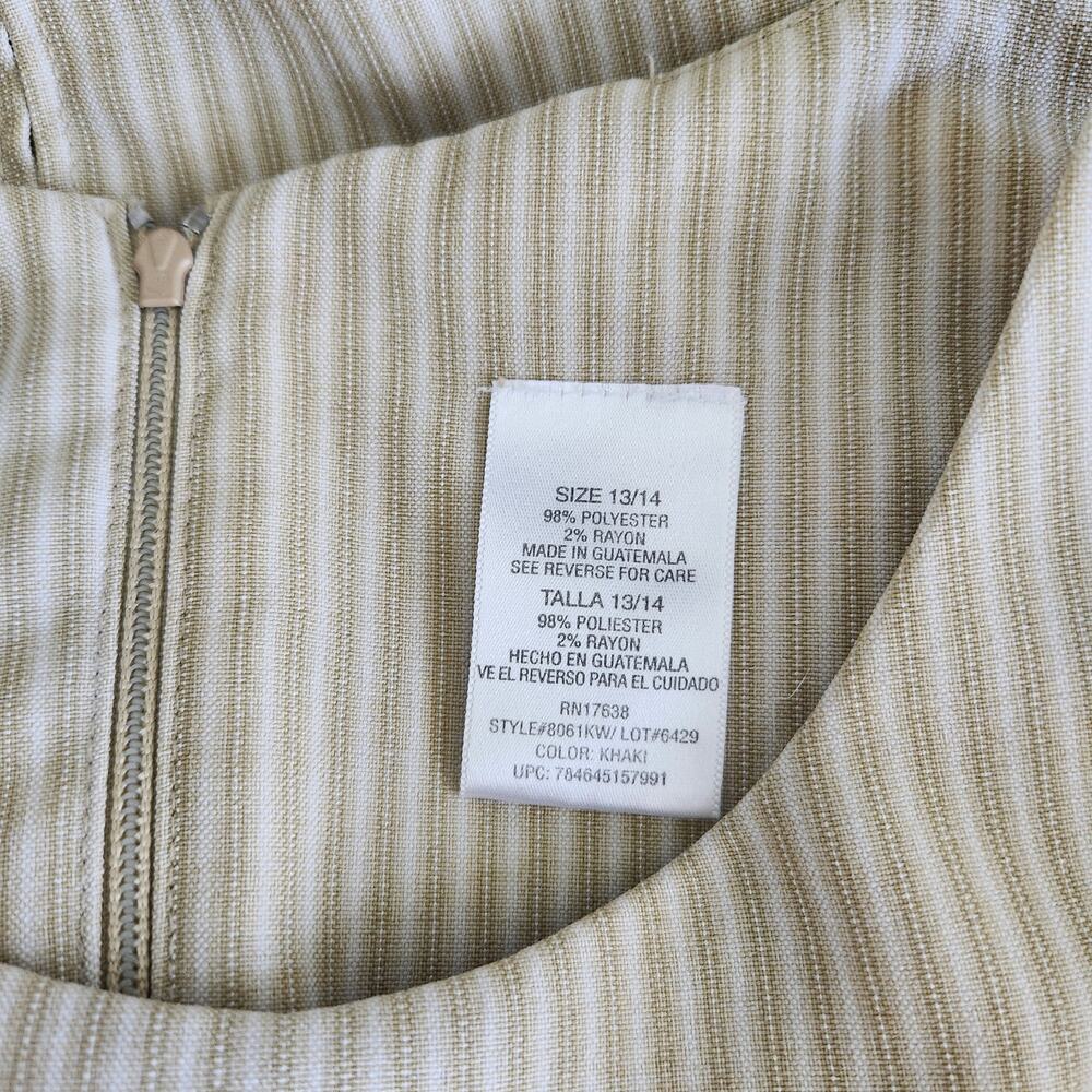 Vintage 90s Lisa Jo Cream Pinstripe Sheath Dress & Blazer Set Preppy Office L - Picture 13 of 16